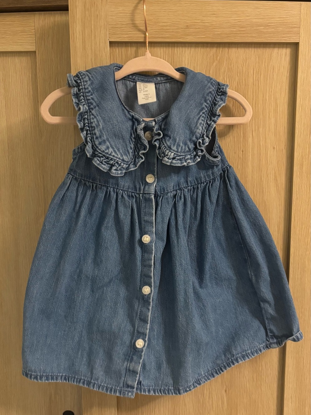 H&M Toddler Light Blue Denim Button-Front Dress